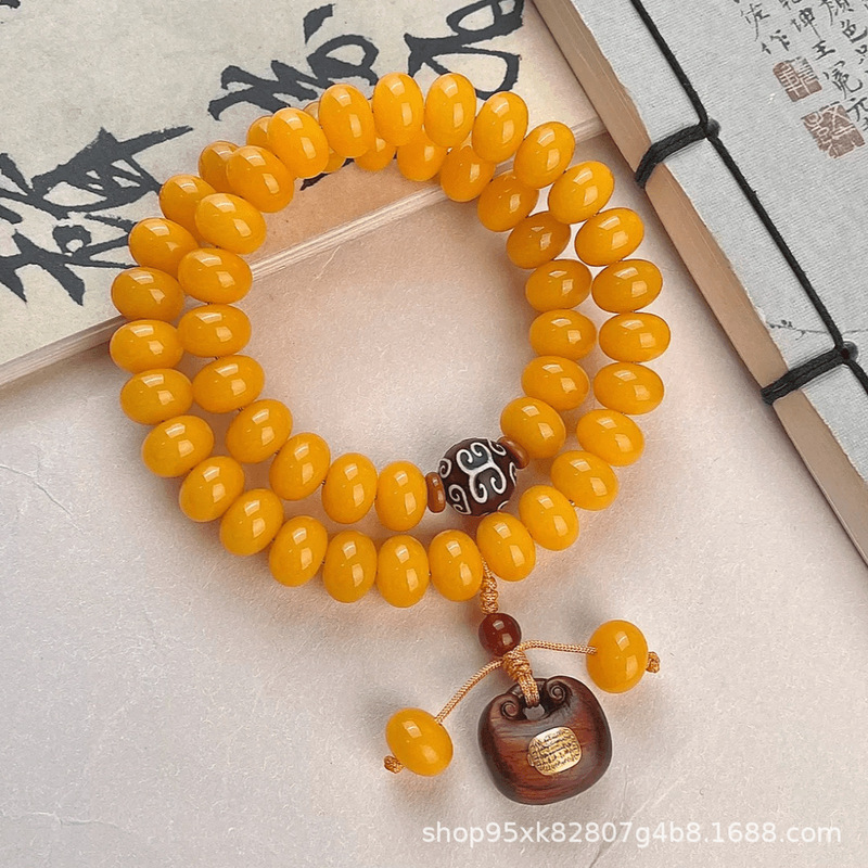 Men'S Ethnic Fashion Trends - Bracelet perlé multi-boucles DIY Ruyi Lock