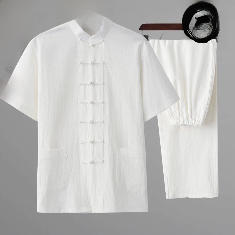 Fashion Ethnic Wear For Men - Ensemble Hanfu d'été en coton et