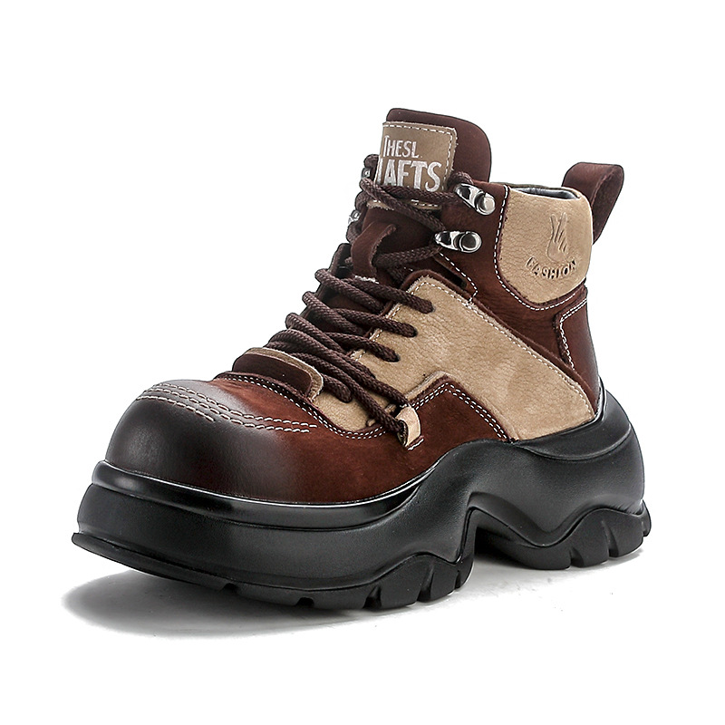 Ethnic Fashion For Women - Bottines compensées en cuir véritable de