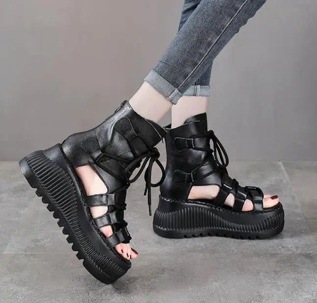 Bottines ethniques en cuir vér - Ethnic Fashion For Women avis et prix
