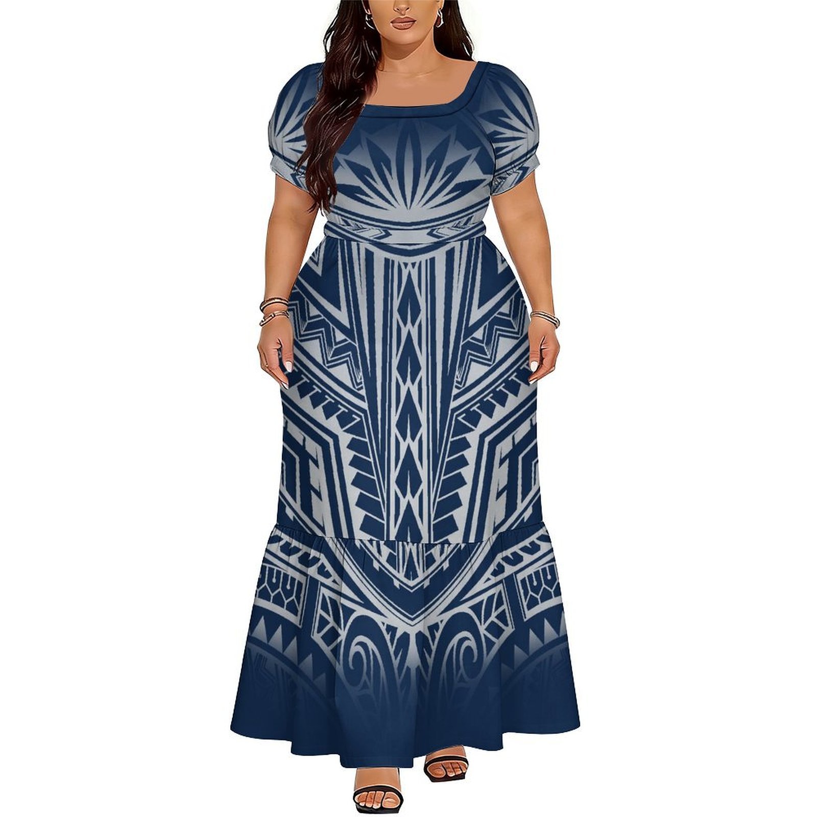 Robe longue élégante à col en  - Ethnic Wear avis et prix