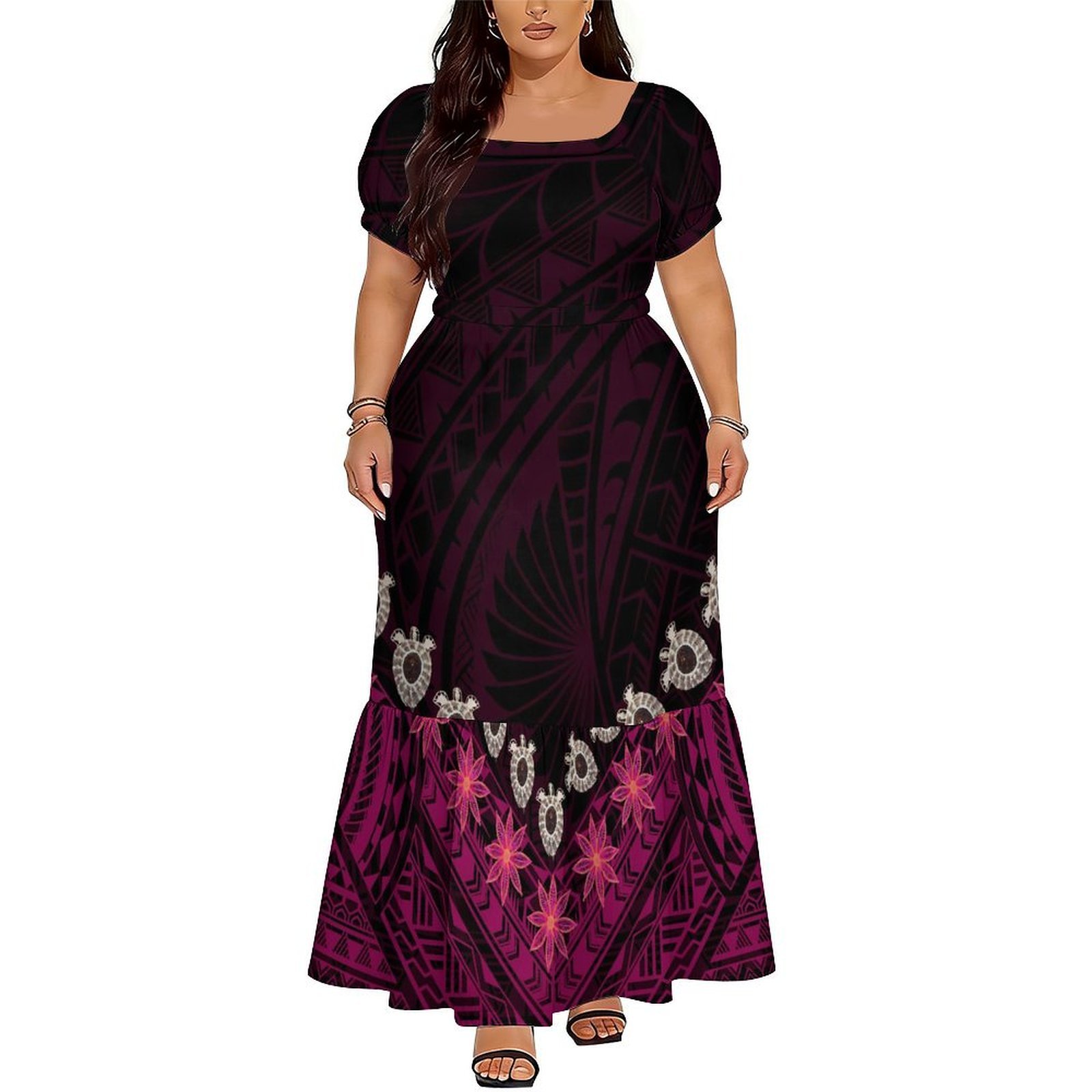 Robe longue élégante à col en  - Ethnic Wear avis et prix