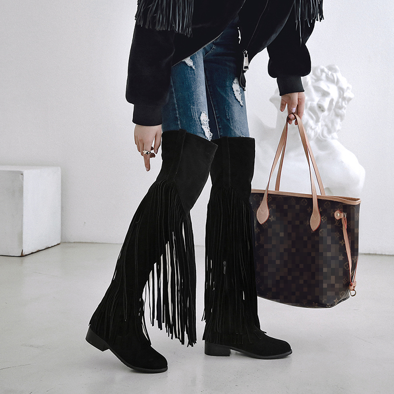 Bottes longues plates pour fem - Ethnic Fashion For Women avis et prix