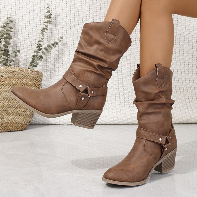 Femmes mi-mollet bottes rétro  - Ethnic Fashion For Women avis et prix