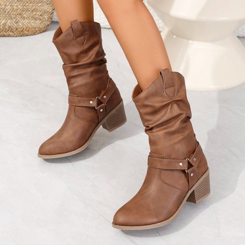 Femmes mi-mollet bottes rétro  - Ethnic Fashion For Women avis et prix