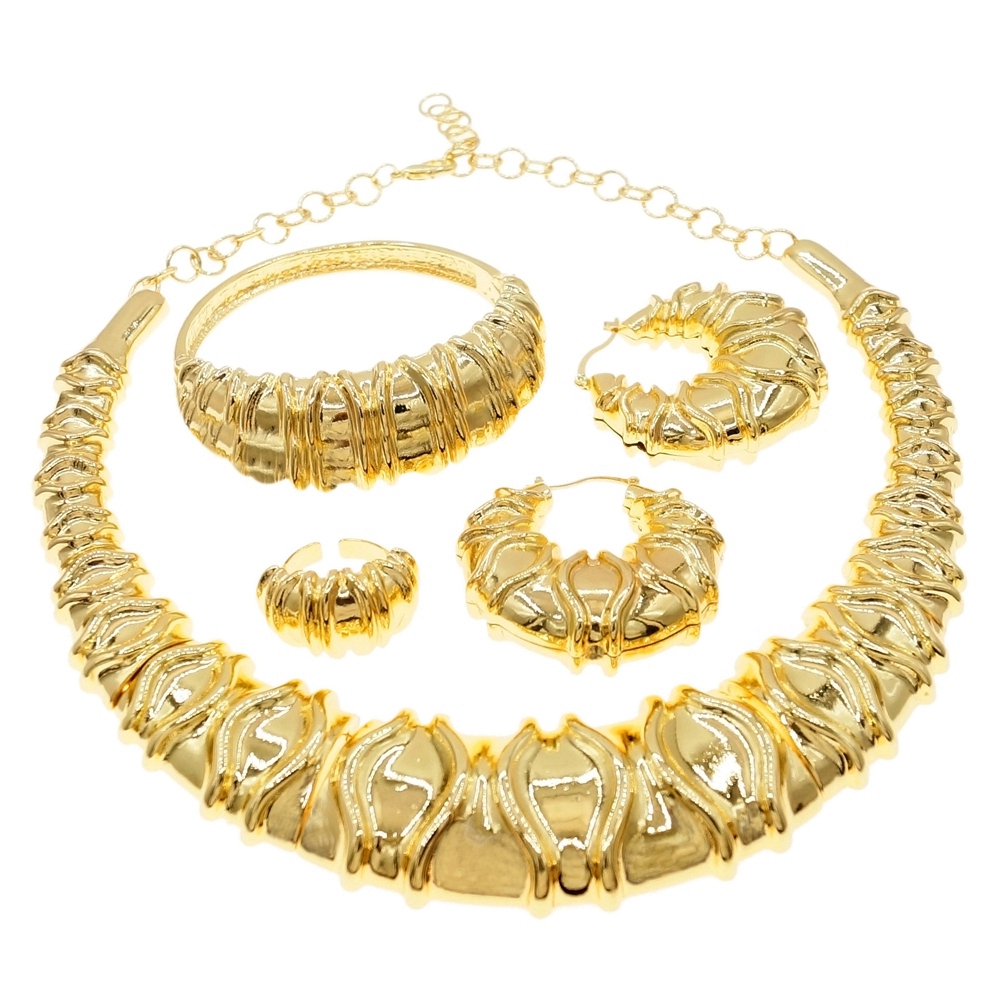 Ensemble de bijoux plaqué or p - Latest Ethnic Fashion For Women avis et prix